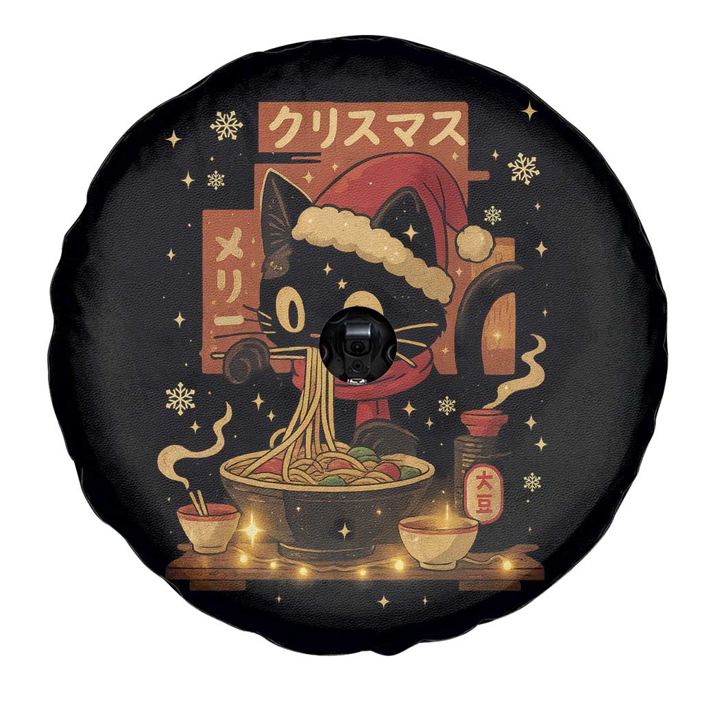 Funny Christmas Cat Ramen Spare Tire Cover Xmas Japanese Kawaii Anime Cat TS11 Print Your Wear