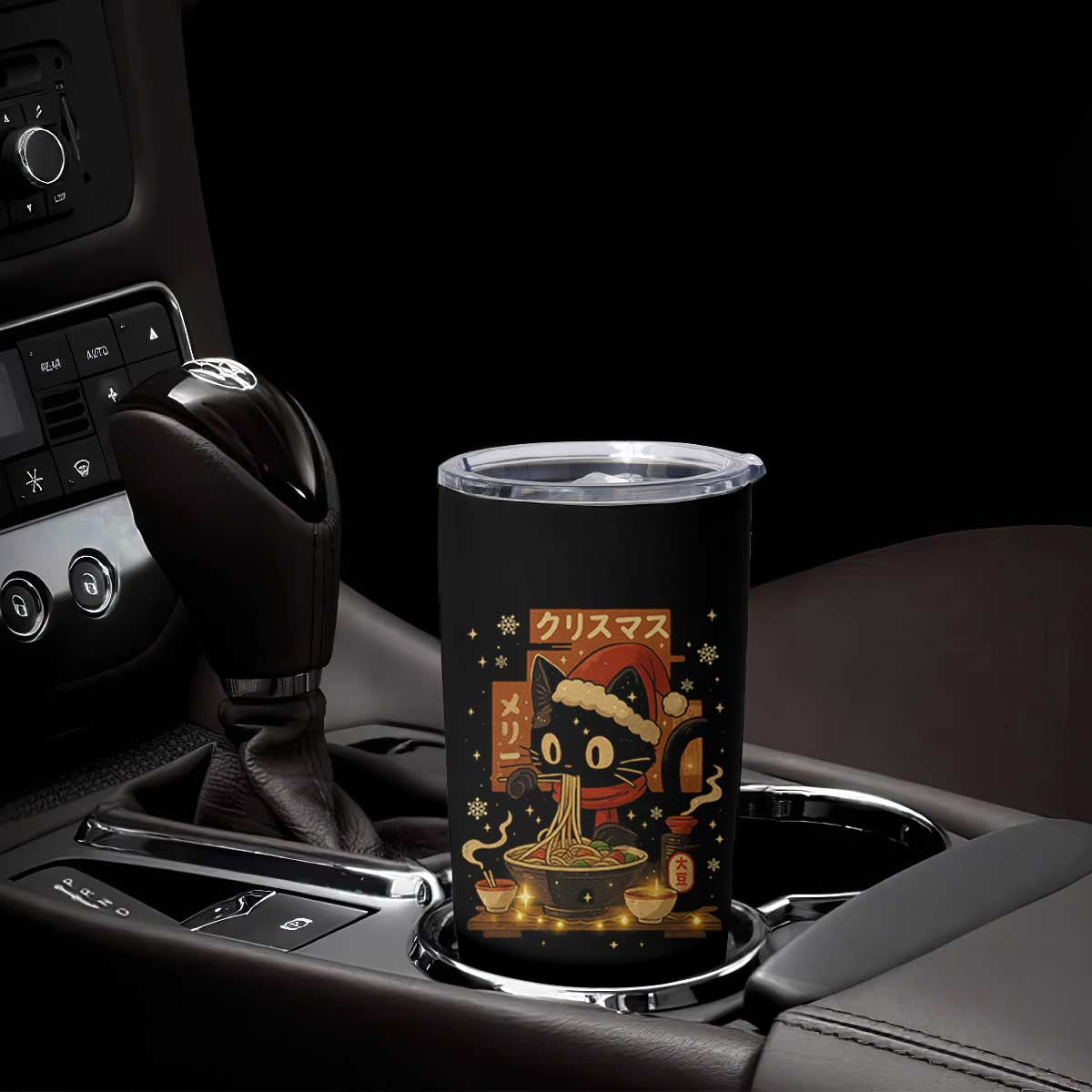 Funny Christmas Cat Ramen Tumbler Cup Xmas Japanese Kawaii Anime Cat TS11 Print Your Wear