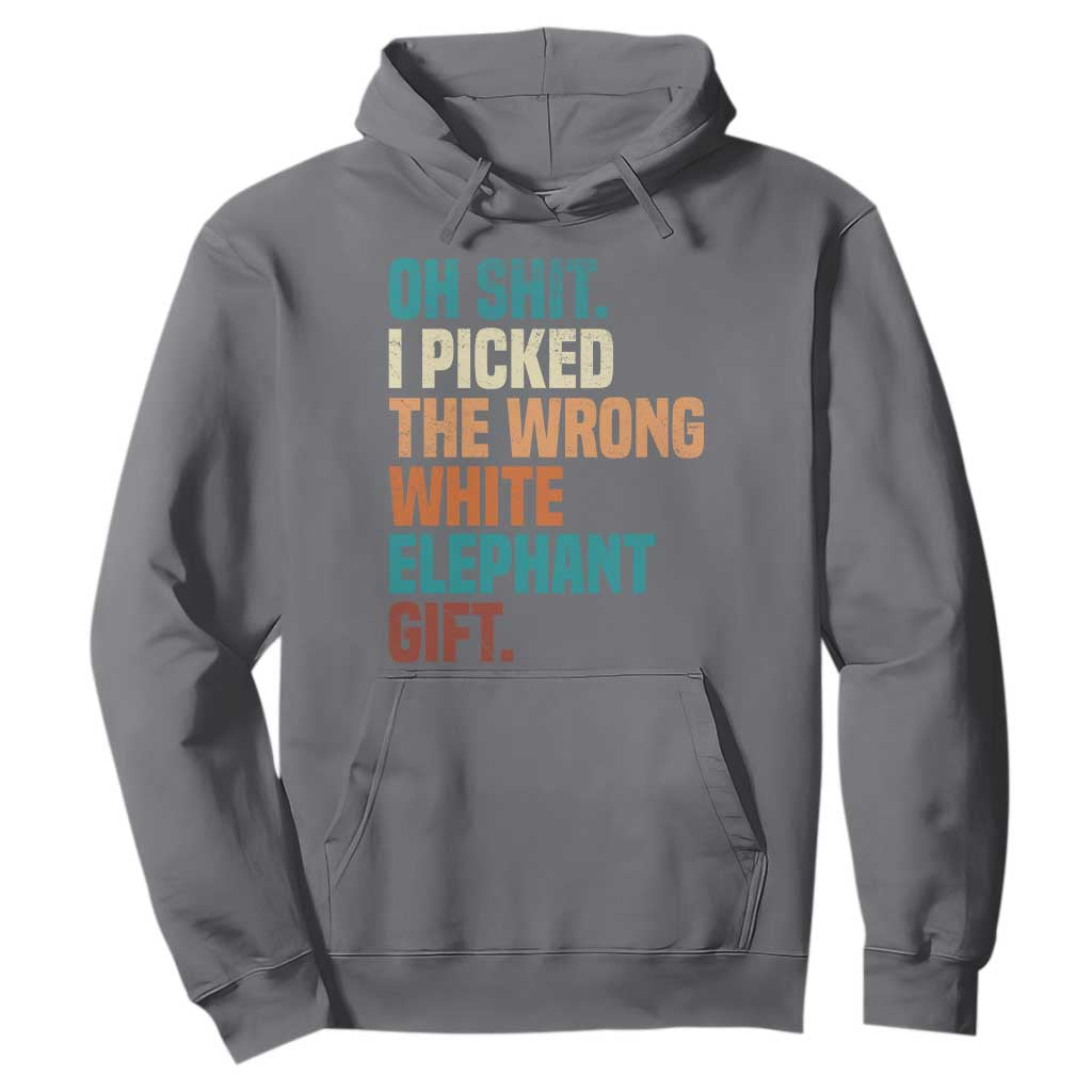 Oh Shit I Picked The Wrong White Elephant Gift Hoodie Funny Retro Christmas Gift Exchange TS11 Charcoal Print Your Wear