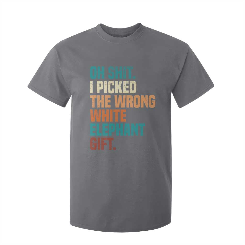 Oh Shit I Picked The Wrong White Elephant Gift T Shirt For Kid Funny Retro Christmas Gift Exchange TS11 Charcoal Print Your Wear