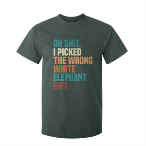 Oh Shit I Picked The Wrong White Elephant Gift T Shirt For Kid Funny Retro Christmas Gift Exchange TS11 Dark Forest Green Print Your Wear