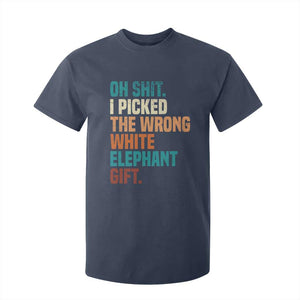 Oh Shit I Picked The Wrong White Elephant Gift T Shirt For Kid Funny Retro Christmas Gift Exchange TS11 Navy Print Your Wear