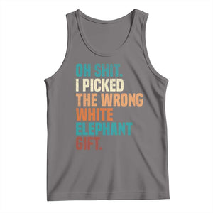Oh Shit I Picked The Wrong White Elephant Gift Tank Top Funny Retro Christmas Gift Exchange TS11 Deep Heather Print Your Wear