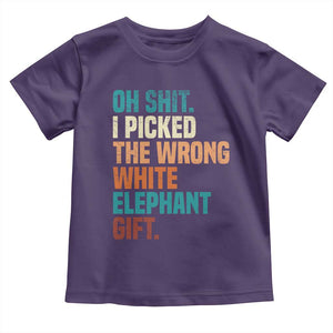 Oh Shit I Picked The Wrong White Elephant Gift Toddler T Shirt Funny Retro Christmas Gift Exchange TS11 Purple Print Your Wear
