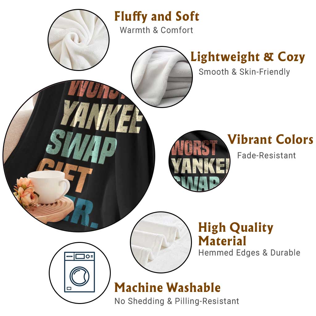 Funny Worst Yankee Swap Gift Ever Throw Blanket Christmas Gift Exchange Game TS11 Print Your Wear