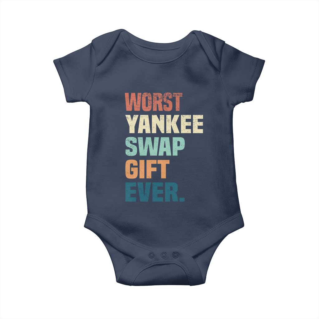 Funny Worst Yankee Swap Gift Ever Baby Onesie Christmas Gift Exchange Game TS11 Navy Print Your Wear