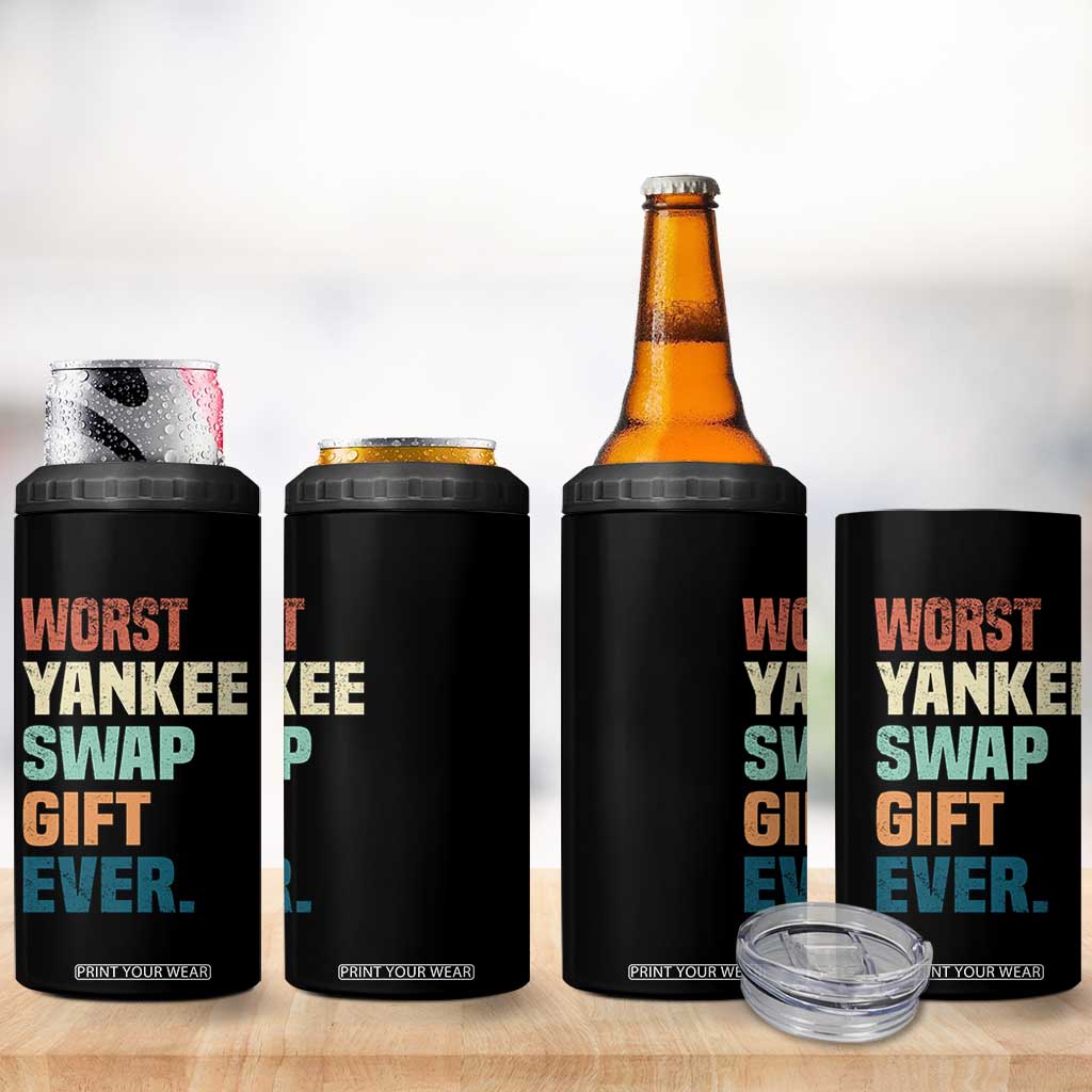 Funny Worst Yankee Swap Gift Ever 4 in 1 Can Cooler Tumbler Christmas Gift Exchange Game TS11 Print Your Wear