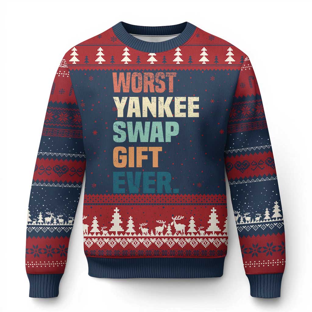Funny Worst Yankee Swap Gift Ever Ugly Christmas Sweater Xmas Gift Exchange Game TS11 Navy Red Print Your Wear