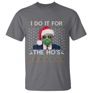 Funny Trump Christmas T Shirt I Do It For The Ho's Santa Trump President TS11 Charcoal Print Your Wear