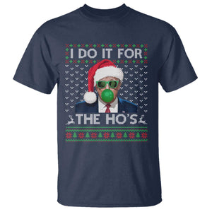 Funny Trump Christmas T Shirt I Do It For The Ho's Santa Trump President TS11 Navy Print Your Wear
