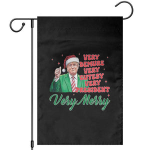 Funny Christmas Santa Trump Garden Flag Very Demure Very Cutesy Very President Very Merry TS11 Black Print Your Wear