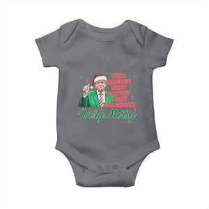 Funny Christmas Santa Trump Baby Onesie Very Demure Very Cutesy Very President Very Merry TS11 Charcoal Print Your Wear