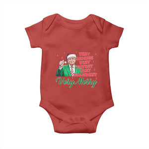 Funny Christmas Santa Trump Baby Onesie Very Demure Very Cutesy Very President Very Merry TS11 Red Print Your Wear