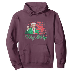 Funny Christmas Santa Trump Hoodie Very Demure Very Cutesy Very President Very Merry TS11 Maroon Print Your Wear