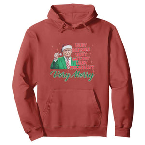 Funny Christmas Santa Trump Hoodie Very Demure Very Cutesy Very President Very Merry TS11 Red Print Your Wear