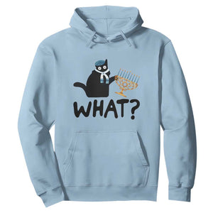 Funny What Hanukkah Black Cat Hoodie TS11 Light Blue Print Your Wear