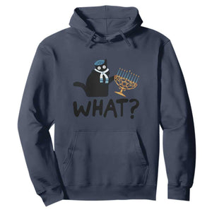 Funny What Hanukkah Black Cat Hoodie TS11 Navy Print Your Wear