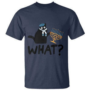 Funny What Hanukkah Black Cat T Shirt TS11 Navy Print Your Wear