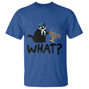 Funny What Hanukkah Black Cat T Shirt TS11 Royal Blue Print Your Wear
