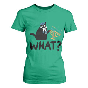 Funny What Hanukkah Black Cat T Shirt For Women TS11 Irish Green Print Your Wear