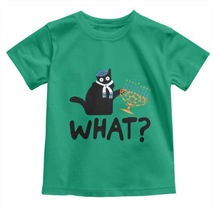 Funny What Hanukkah Black Cat Toddler T Shirt TS11 Irish Green Print Your Wear