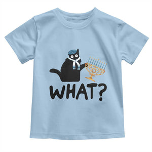 Funny What Hanukkah Black Cat Toddler T Shirt TS11 Light Blue Print Your Wear