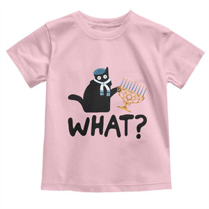 Funny What Hanukkah Black Cat Toddler T Shirt TS11 Light Pink Print Your Wear