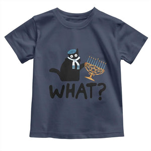 Funny What Hanukkah Black Cat Toddler T Shirt TS11 Navy Print Your Wear
