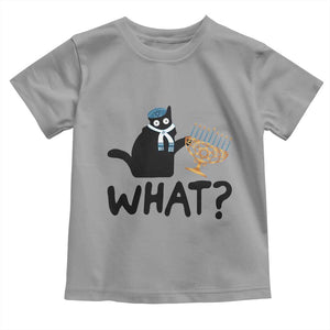Funny What Hanukkah Black Cat Toddler T Shirt TS11 Sport Gray Print Your Wear