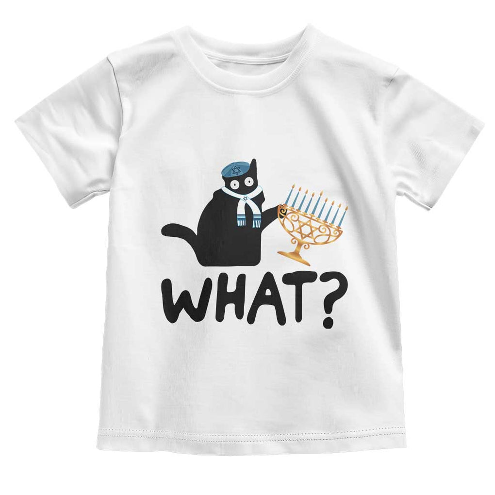 Funny What Hanukkah Black Cat Toddler T Shirt TS11 White Print Your Wear