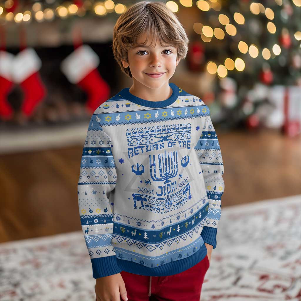 Chanukah Holiday Hanukkah Ugly Sweater Return Of The Judai Chanukah Jewish Festival TS11 Gray Blue Print Your Wear