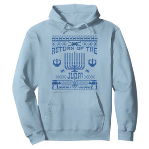 Hanukkah Holiday Hoodie Return Of The Judai Chanukah Jewish Festival TS11 Light Blue Print Your Wear