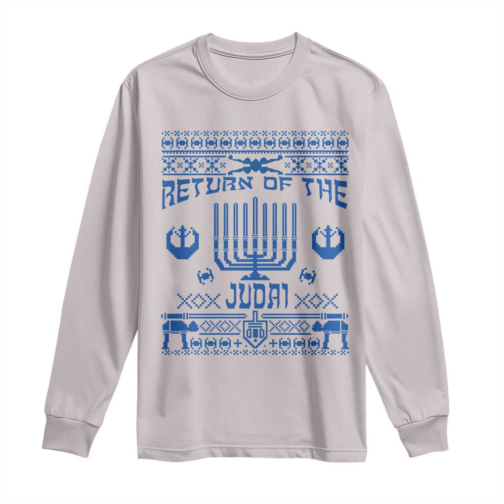 Hanukkah Holiday Long Sleeve Shirt Return Of The Judai Chanukah Jewish Festival TS11 Ice Gray Print Your Wear