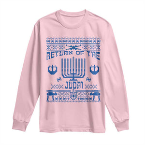 Hanukkah Holiday Long Sleeve Shirt Return Of The Judai Chanukah Jewish Festival TS11 Light Pink Print Your Wear
