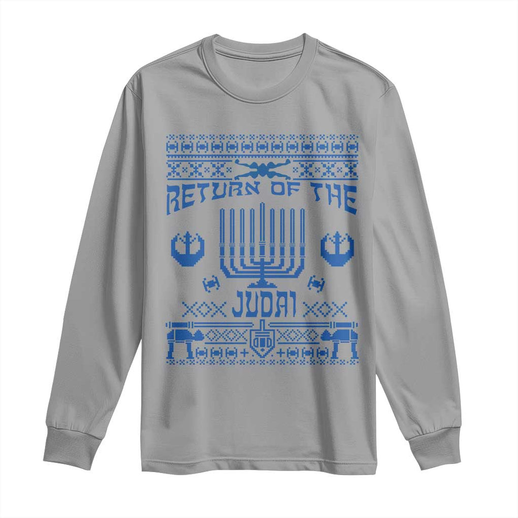 Hanukkah Holiday Long Sleeve Shirt Return Of The Judai Chanukah Jewish Festival TS11 Sport Gray Print Your Wear