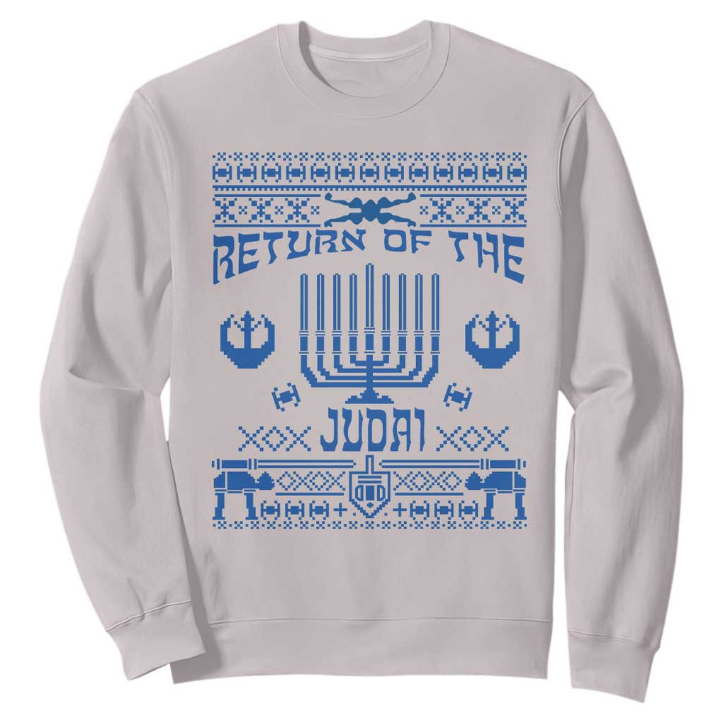 Hanukkah Holiday Sweatshirt Return Of The Judai Chanukah Jewish Festival TS11 Ice Gray Print Your Wear