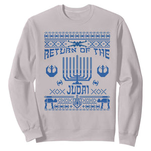 Hanukkah Holiday Sweatshirt Return Of The Judai Chanukah Jewish Festival TS11 Ice Gray Print Your Wear