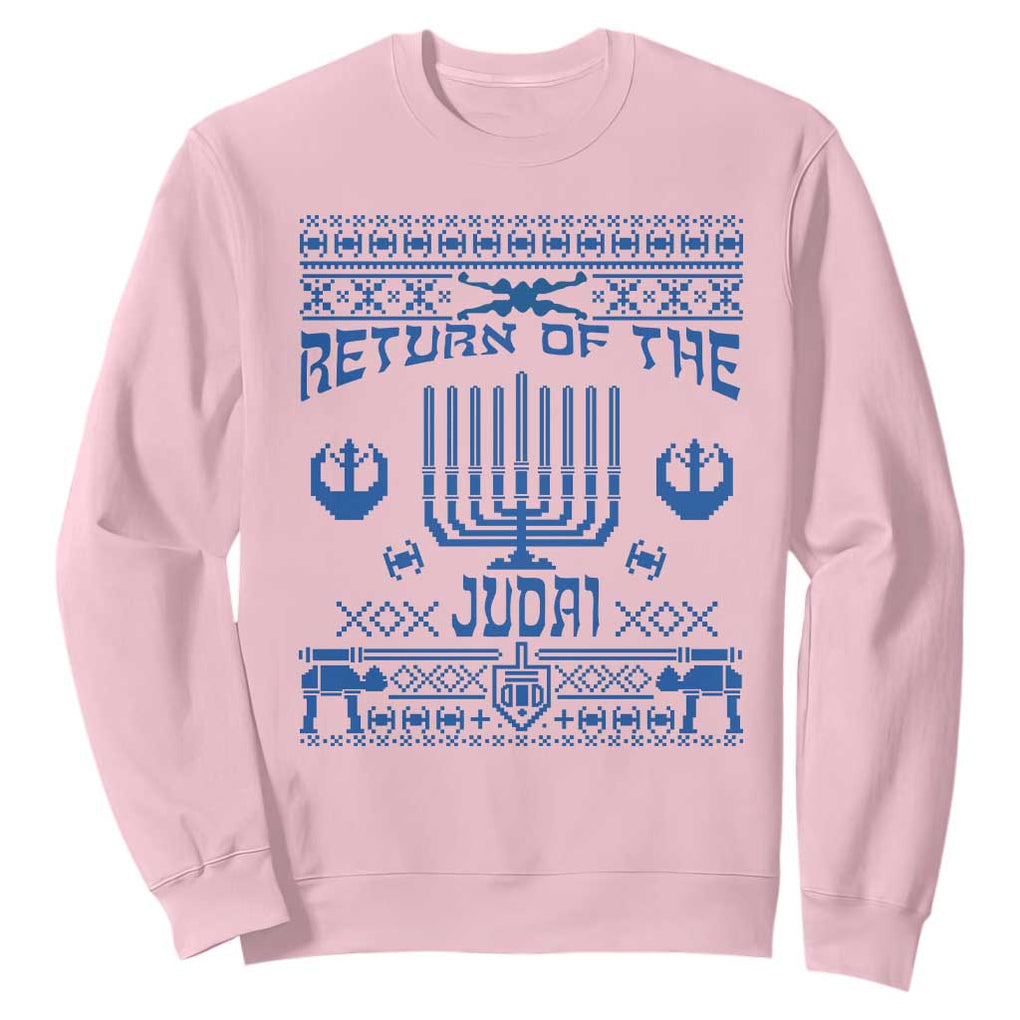 Hanukkah Holiday Sweatshirt Return Of The Judai Chanukah Jewish Festival TS11 Light Pink Print Your Wear