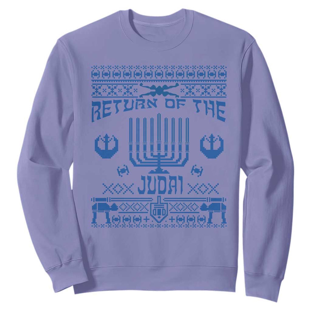 Hanukkah Holiday Sweatshirt Return Of The Judai Chanukah Jewish Festival TS11 Violet Print Your Wear