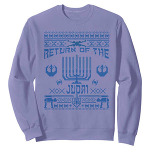 Hanukkah Holiday Sweatshirt Return Of The Judai Chanukah Jewish Festival TS11 Violet Print Your Wear