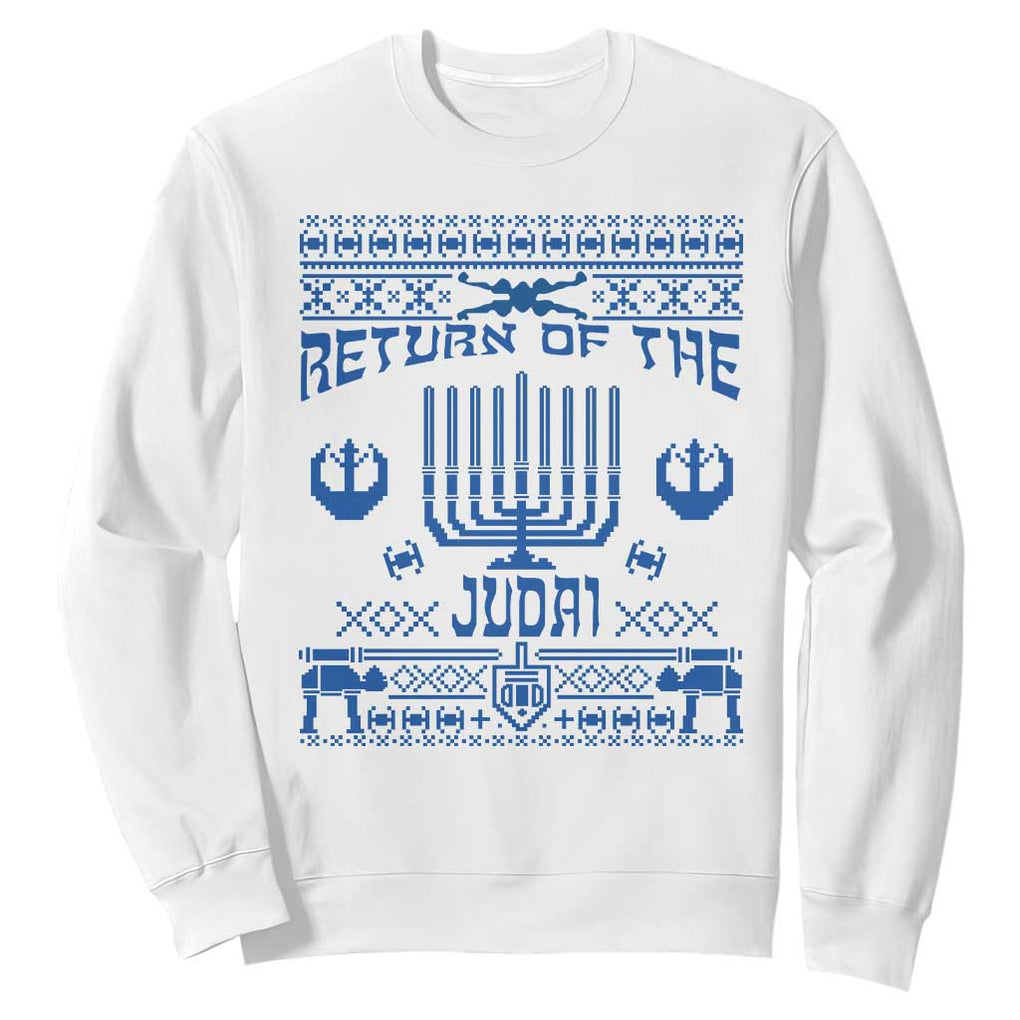 Hanukkah Holiday Sweatshirt Return Of The Judai Chanukah Jewish Festival TS11 White Print Your Wear