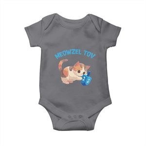 Funny Hanukkah Cats Baby Onesie Meowzel Tov Dreidels Chanukah Jewish Festival TS11 Charcoal Print Your Wear