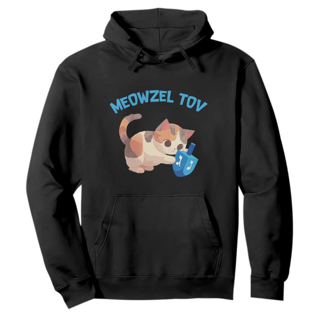 Funny Hanukkah Cats Hoodie Meowzel Tov Dreidels Chanukah Jewish Festival TS11 Black Print Your Wear