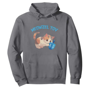Funny Hanukkah Cats Hoodie Meowzel Tov Dreidels Chanukah Jewish Festival TS11 Charcoal Print Your Wear