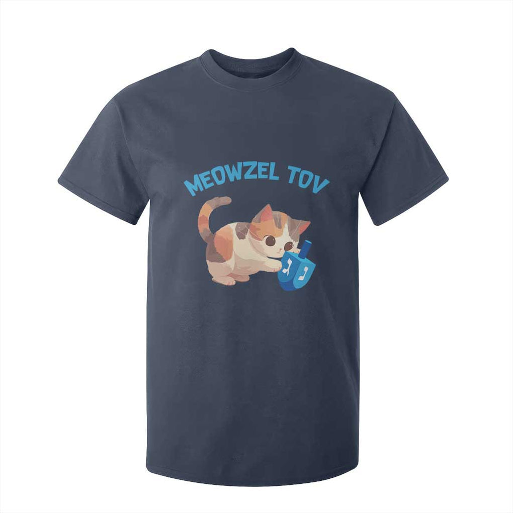 Funny Hanukkah Cats T Shirt For Kid Meowzel Tov Dreidels Chanukah Jewish Festival TS11 Navy Print Your Wear