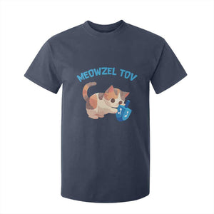 Funny Hanukkah Cats T Shirt For Kid Meowzel Tov Dreidels Chanukah Jewish Festival TS11 Navy Print Your Wear