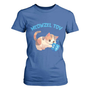 Funny Hanukkah Cats T Shirt For Women Meowzel Tov Dreidels Chanukah Jewish Festival TS11 Royal Blue Print Your Wear