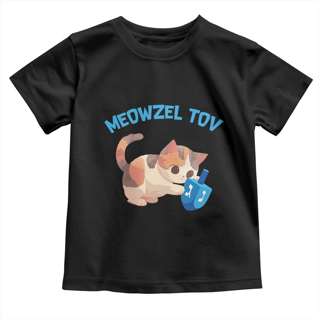 Funny Hanukkah Cats Toddler T Shirt Meowzel Tov Dreidels Chanukah Jewish Festival TS11 Black Print Your Wear