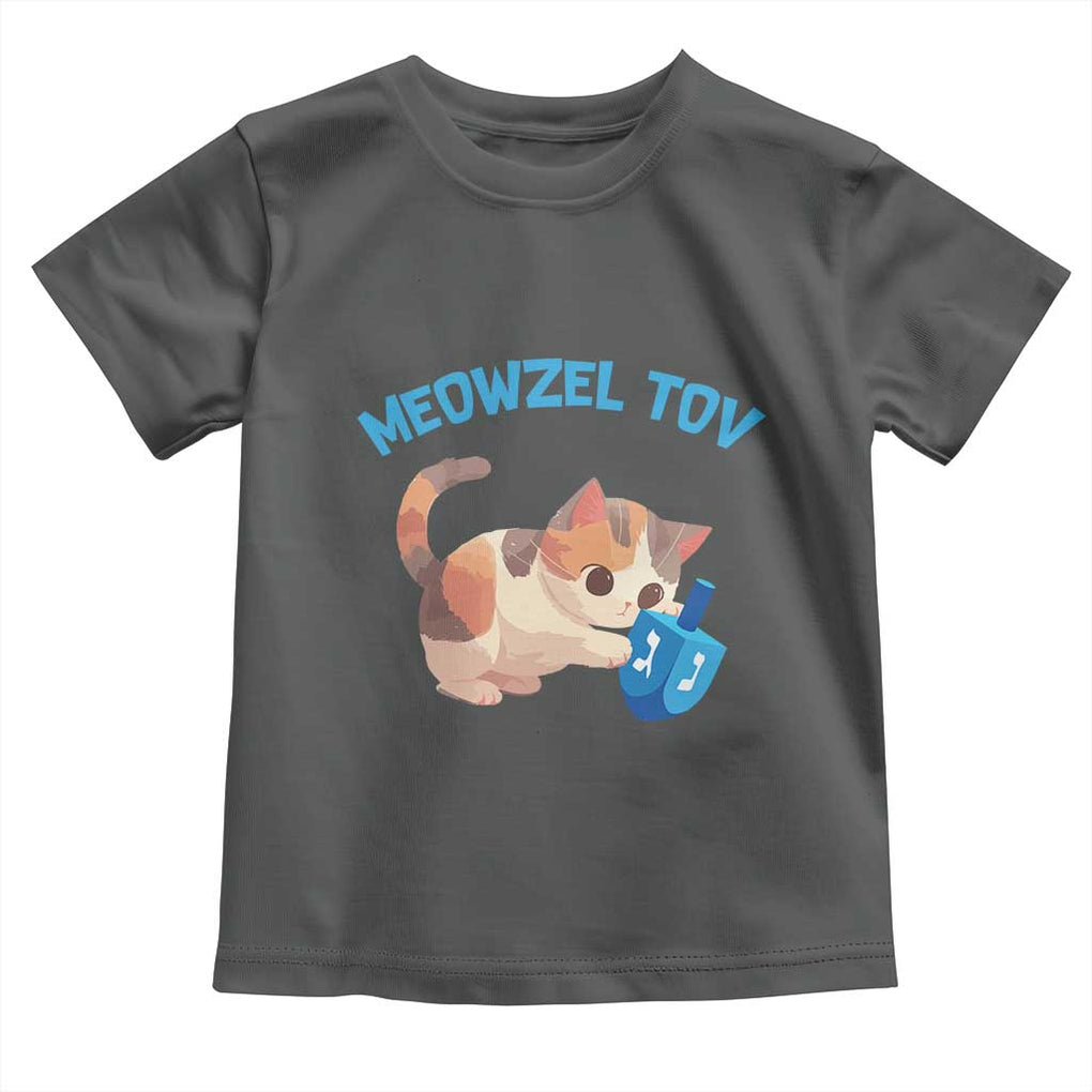 Funny Hanukkah Cats Toddler T Shirt Meowzel Tov Dreidels Chanukah Jewish Festival TS11 Dark Heather Print Your Wear