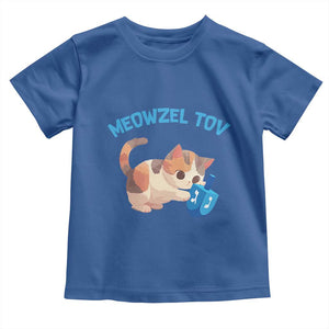 Funny Hanukkah Cats Toddler T Shirt Meowzel Tov Dreidels Chanukah Jewish Festival TS11 Royal Blue Print Your Wear